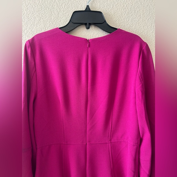 Eliza J Long Sleeve Fit & Flare Magenta Dress With Pockets Size 8 - Picture 2 of 7